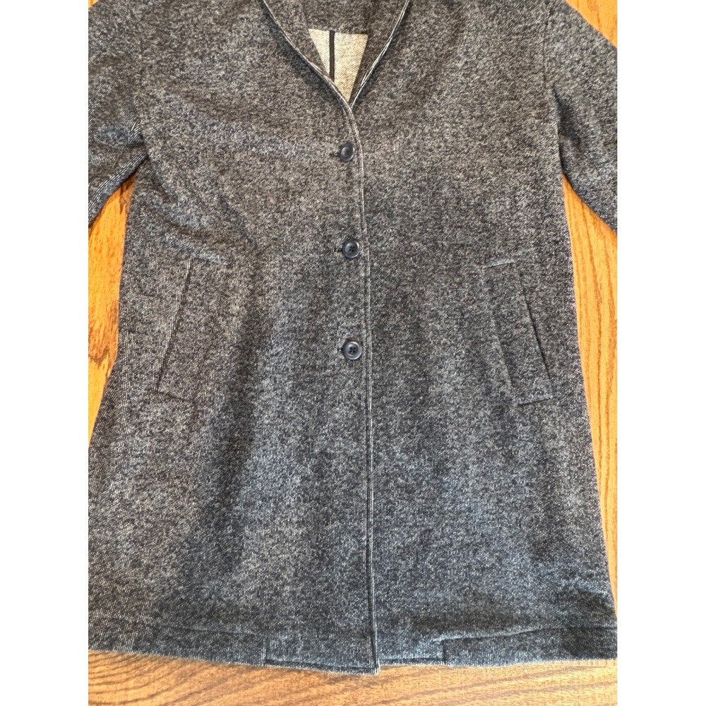 Gap Women Gray Marled Knit Shawl Collar Coatigan Jacket Size M Button Front